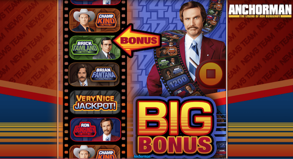 Anchorman Slot Machine Big Wheel Bonus