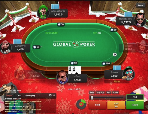 Global Poker tables