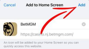 Step 3 - Adding Online Casino to iPhone Home Screen.
