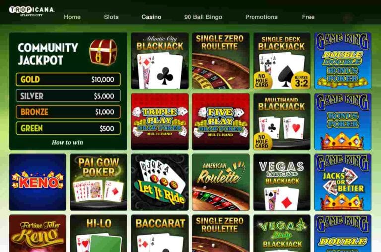 Tropicana Casino NJ community jackpot